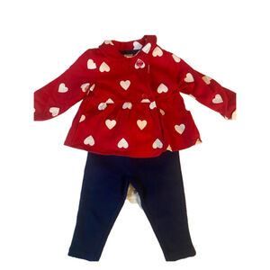 Carter's Baby Girls Valentine's Day 3 Piece set, 6m, Red & Navy NWT